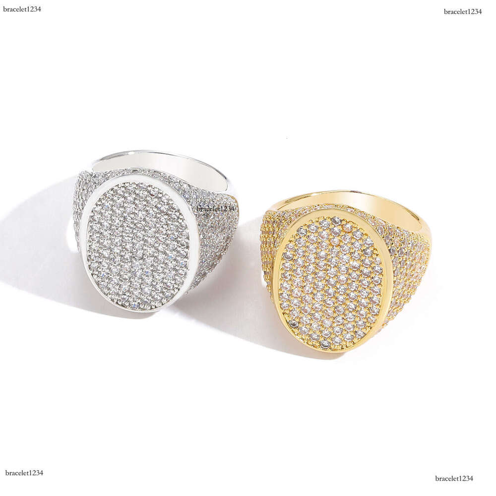 Luxury designer Oval micro-inlaid Ice out VVS Moissanite and all diamonds, Hip-hop men and women Rap diamond ring free shipping