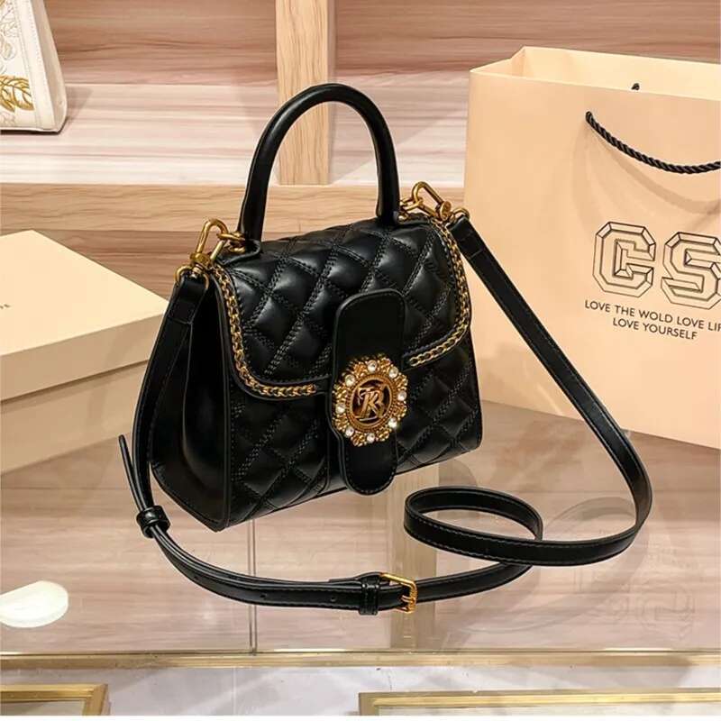 Women S Handbag New Autumn And Winter High End Texture Designer Light Dia Grid Single Shoulder Crossbody Bag Bag