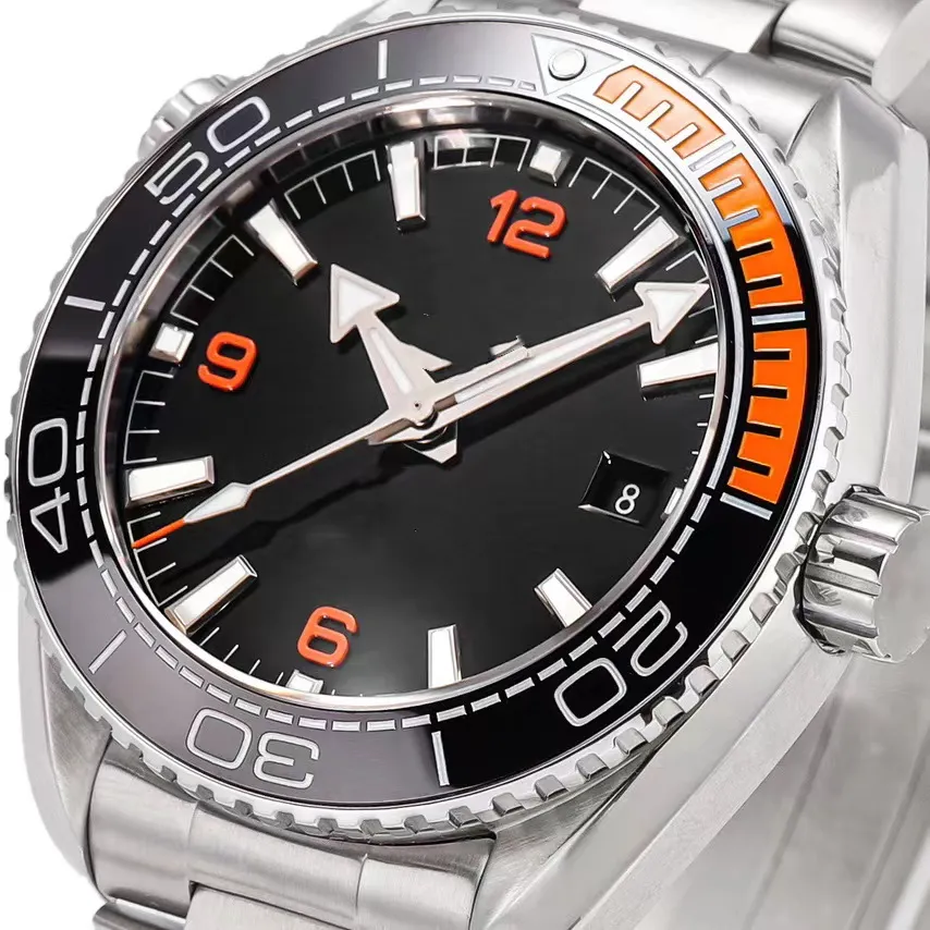 2025Men Watches 43mm Orange Color Ceramic Bezel 2025 Designer Watch High Quality Automatic Movement Sapphire Waterproof