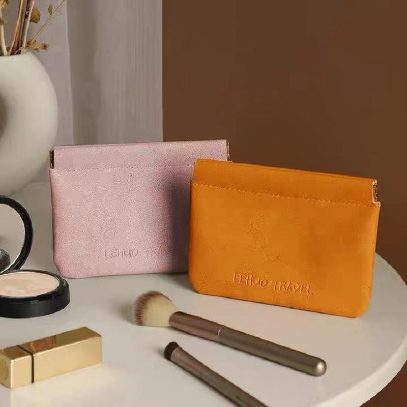Simple Lipstick Makeup Storage Bag Women Fashion Portable Mini Key Jewelry Cosmetic Organizer Pouch Handbag Pu Small Bags Gift R250423