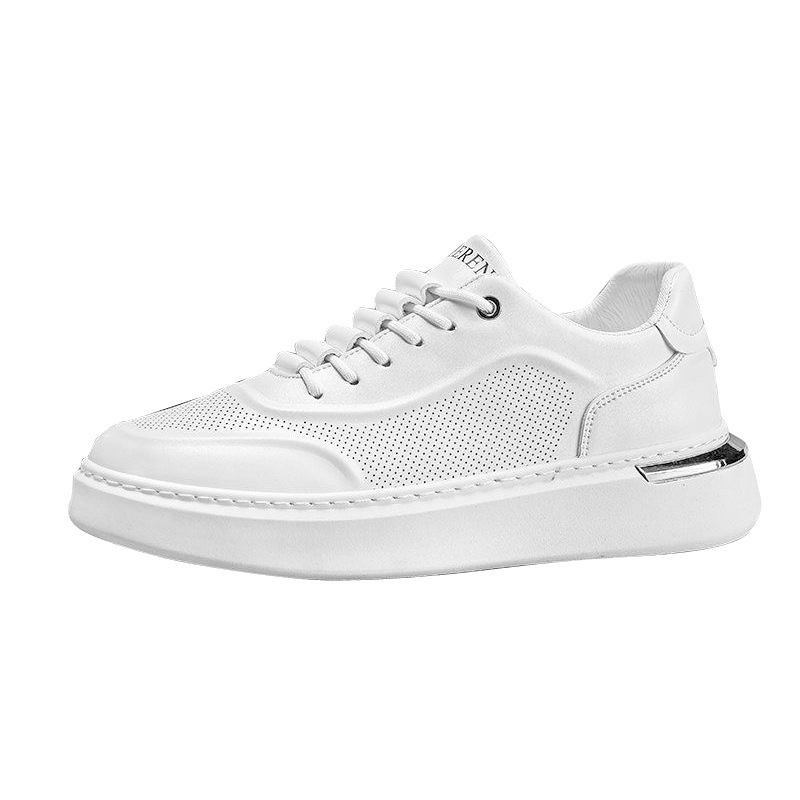 Men's Fashion Style Breathable Versatile Simple White For Men Thick Soled Height - Increasing Sports And Casual Lightweight Skate Hot Shoes New D
