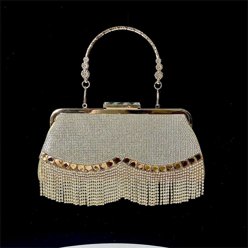 New Tassel KTV Princess Dinner Formal Dress Hand-Held Bag, One Shoulder Diagonal Cross Banquet Bag