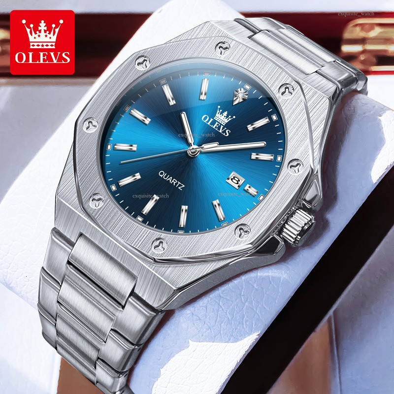 OLEVS Brand Designer Women's Casual Luxury Waterproof Men's Wristwatch Steel Band Calendar Quartz Men's Free Delivery Wholesale