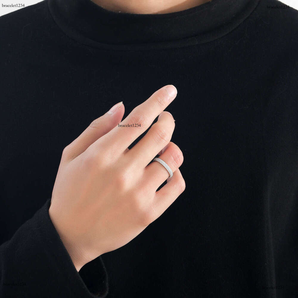 Luxury designer Hip hop Ring micro-set with three rows of ice out VVS Moissanite rings, Hip Hop men's and women's rings with free shipping