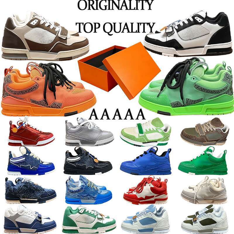 AAAAA Top-quality Luxury Basketball Shoes Skate Designer Sneakers Men Women Shoes Calfskin Platform Skates Trainers Leather Laces Shoe Various Styles Size 35-46