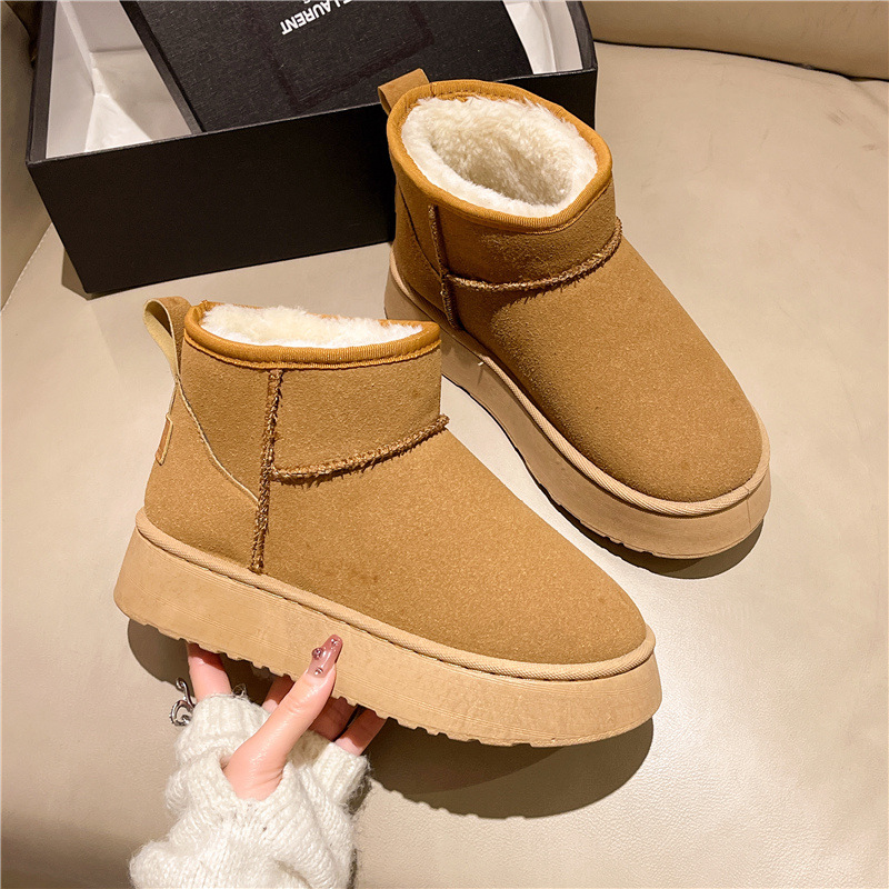 Free Shipping Classic Designer Boots Women's Winter Snow Boots Short Plush Lined Thick Sole Warm Non-Slip Ankle Boots 2025 New