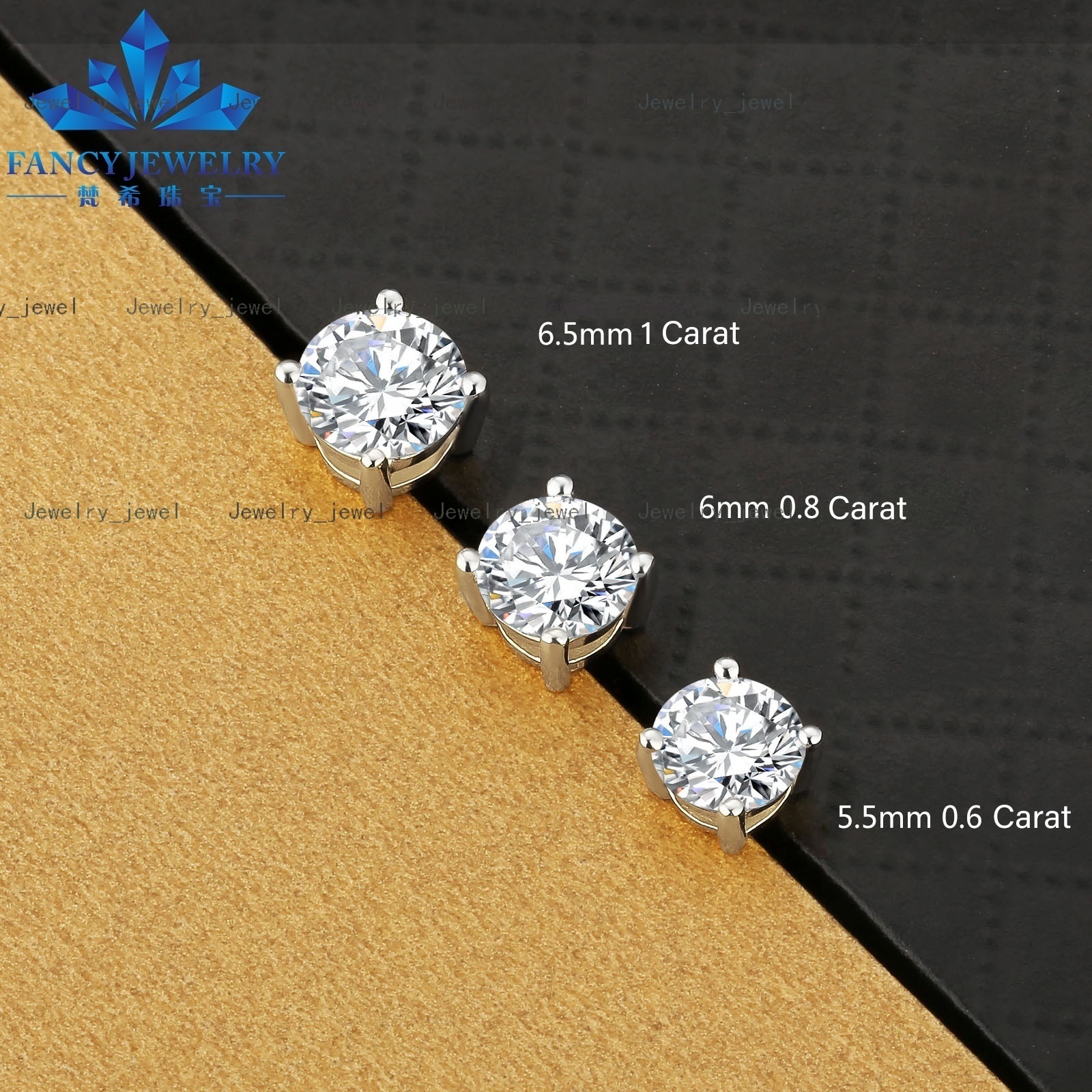 2025 Fashion Moissanite Studs Earrings Def 1ct 2ct 3ct Diamond Round Moissanite 4prong Earrings Sliver Sterling Silver Jewelry