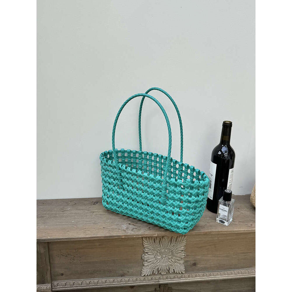 Handheld Hollow Woven Niche Vegetable Basket Vacation Shoulder Picnic Bag, Beach Bag B5
