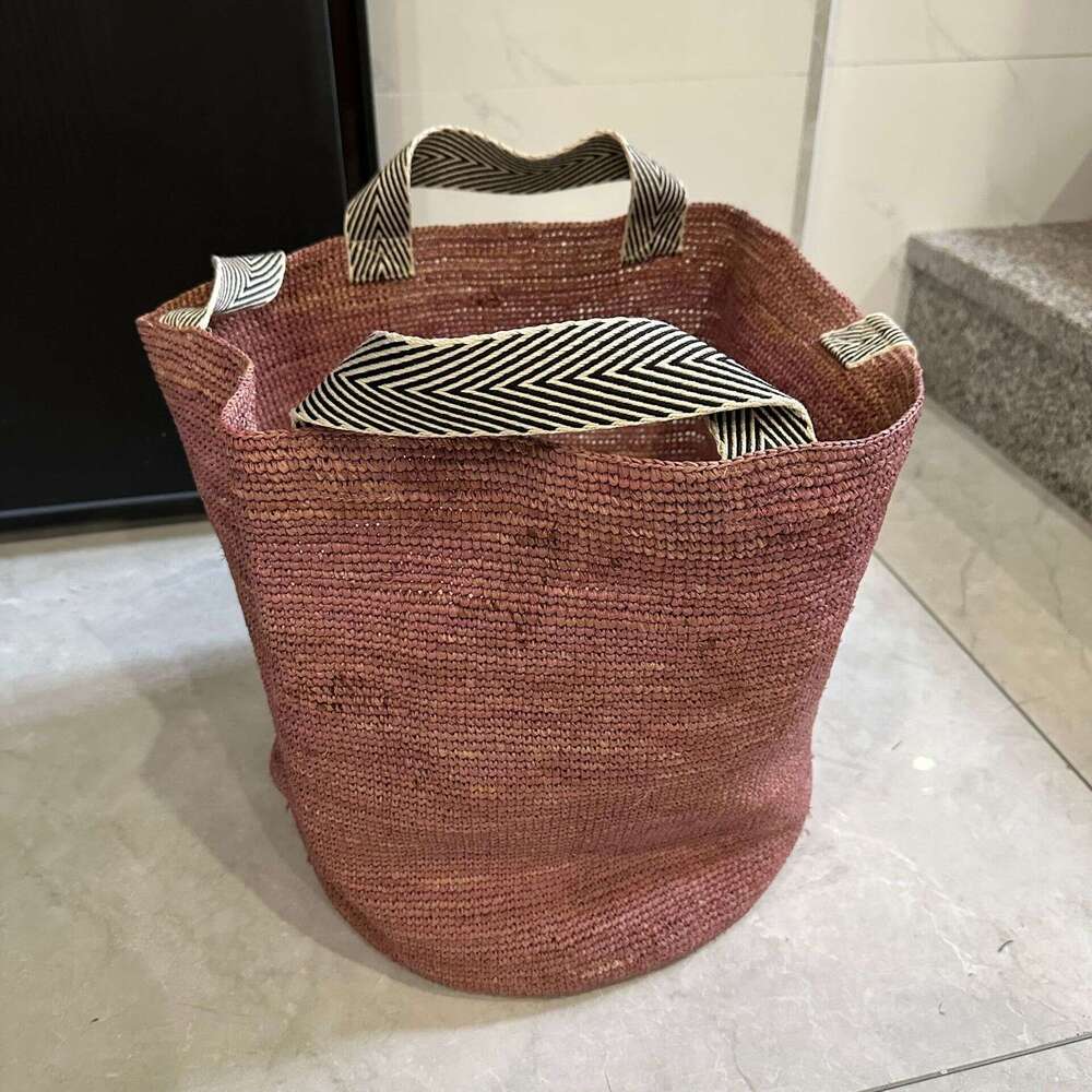Ins Style Resort Beach Bag Lafite Grass Woven Women S Summer Large Capacity Crossbody Beach Vacation Bucket Tote Handheld Shoulder Bag KQ
