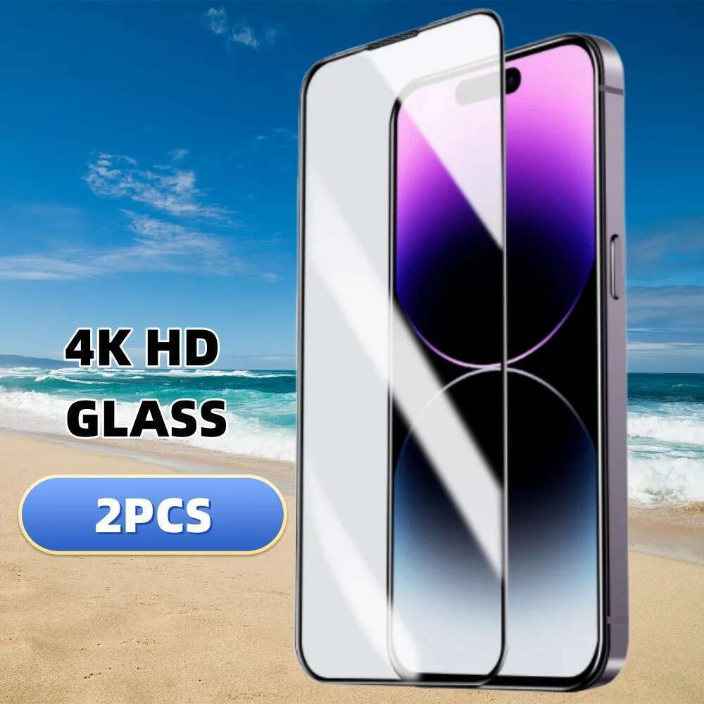 2PCS Screen Protector 13 12 11 Pro Max X XS MAX XR Tempered Glass For iphone 14 15 16 Plus Protective