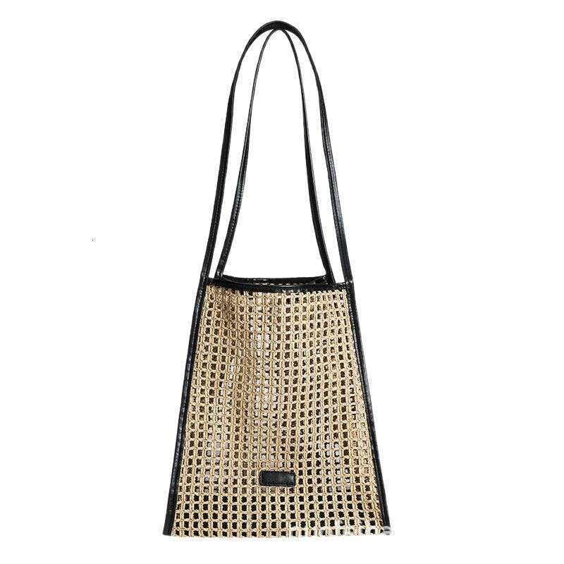 Ins Style Resort Beach Bag Weaving Bag For Women Large Capacity Grass Woven Vacation Versatile Beach Simple Shoulder Bag Handmade KQ