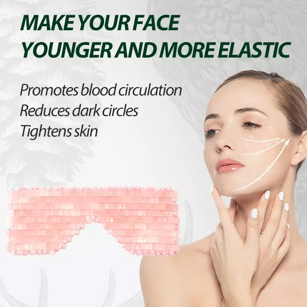 Rose Quartz Jade Eye Mask Facial Cooling Mask Massage Relaxation Beauty Spa Sleep Care Tool Jade Sleep Eye Mask Blindfold 250418