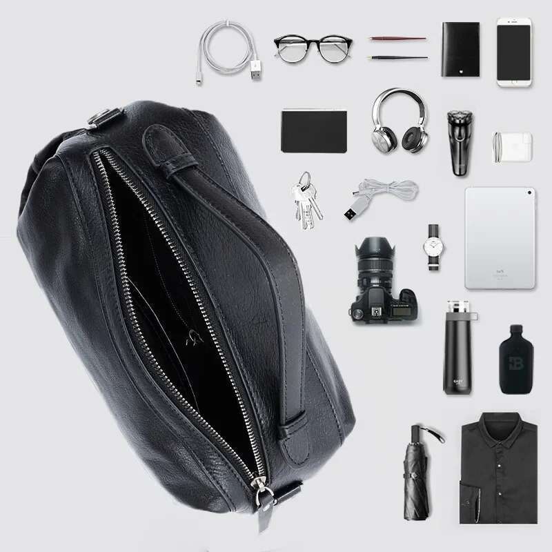 High-End Genuine Leather Men's Business Casual Messenger Large Capacity Single Shoulder Bag For Commuting