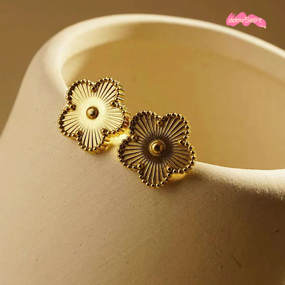 Shape Stainless Steel Earrings Lucky Clover Leaf Jewelry for Women Versatile Fashion H11.21 ddmysept