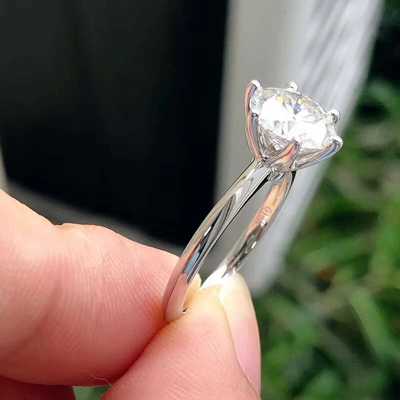 0.5-1.5ct 18K Gilded Laboratory Cultivated Diamond Ring Wg/yg/rg Blade Design D/E-VVS2 Round Cut Diamond Womens Engagement Ring