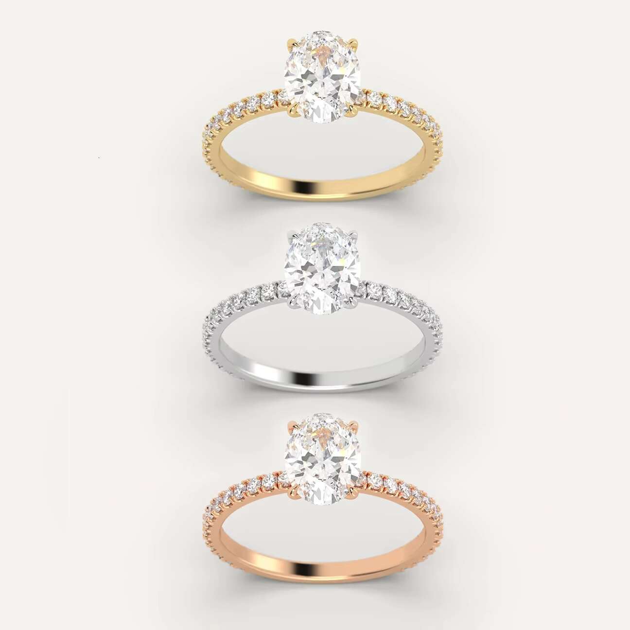 Oval 1CT D VVS2 Diamond Starsgem Custom Jewelry CVD HPHT 10K 14K 18K Solid Gold Excellent IGI Certificate Lab Grown Diamond Ring