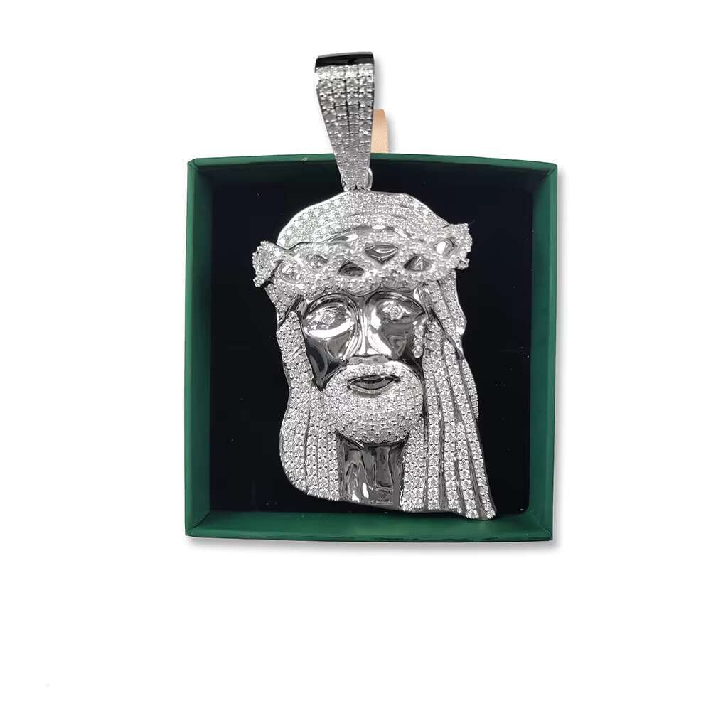 Linyin Custom Wholesale 925 Sterling Silver Jewelry Hip Hop Jesus Moissanite Pendant Necklace Stylish and Trendy