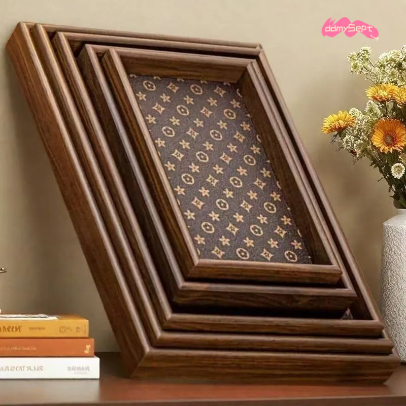 High-end Wooden Jewelry Set Rectangular Bracelet Storage Wine Glass Tea Tray ddmysept