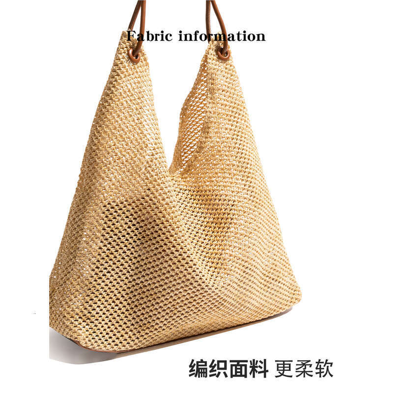Ins Style Resort Beach Bag CKKUI Straw Simple Woven Beach Vacation Lazy Style Tote Shoulder Bag KQ