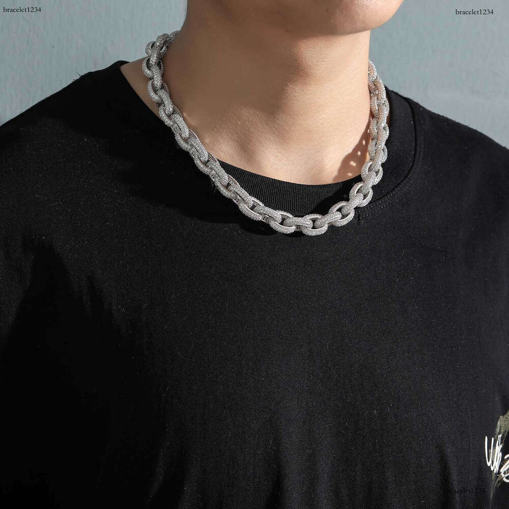 Luxury Hip Hop Chain Necklace 13mm ice out VVS Moissanite Cross Chain Necklace bracelet for men and women Free delivery
