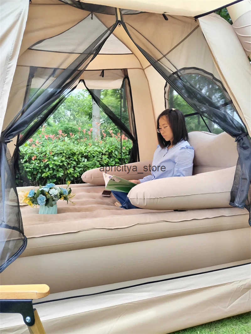 Large camping air tents that can accommodate 4-5 people dome tents family hiking tents inflatable one touch outdoor tents Q250423
