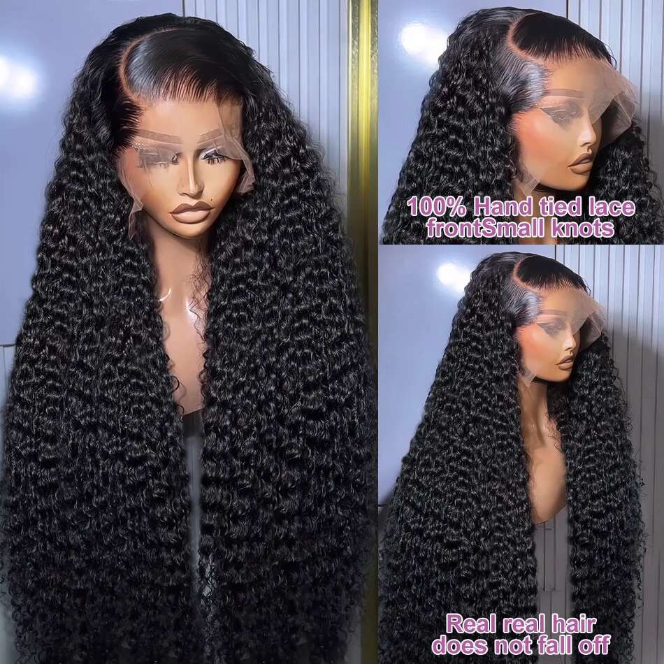 Links 30 40 Inch Deep Wave 13X6 HD Front Human Hair Wig For Women 250 Density Brazilian Water Curly 13X4 Lace Frontal Wigs