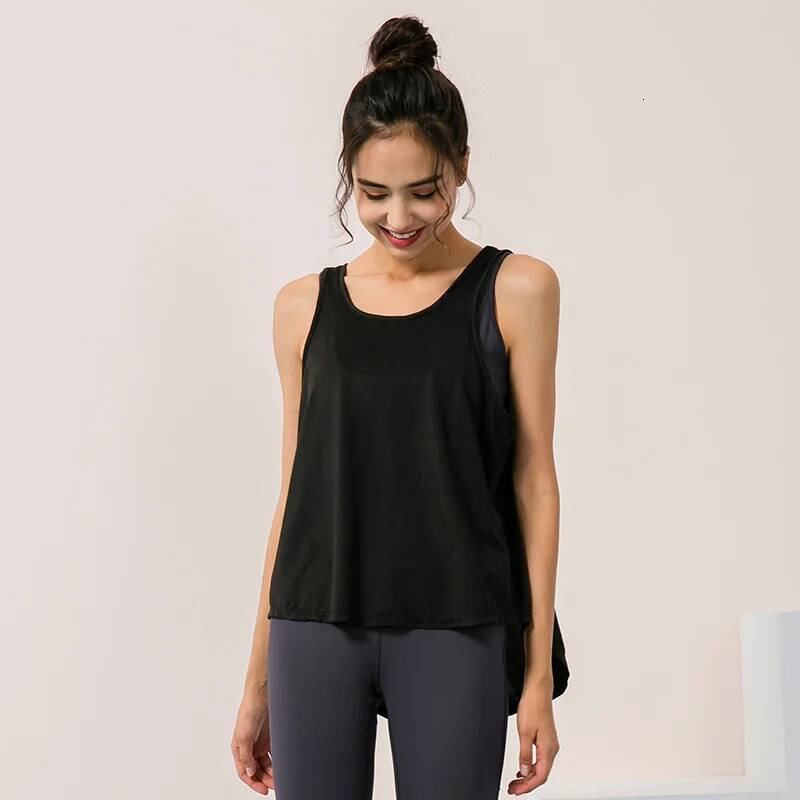 2022 New Tops Women Gym Vest Fiess Sleeveless Running Yoga Shirt Quick Dry Top Loose Sport Shirts