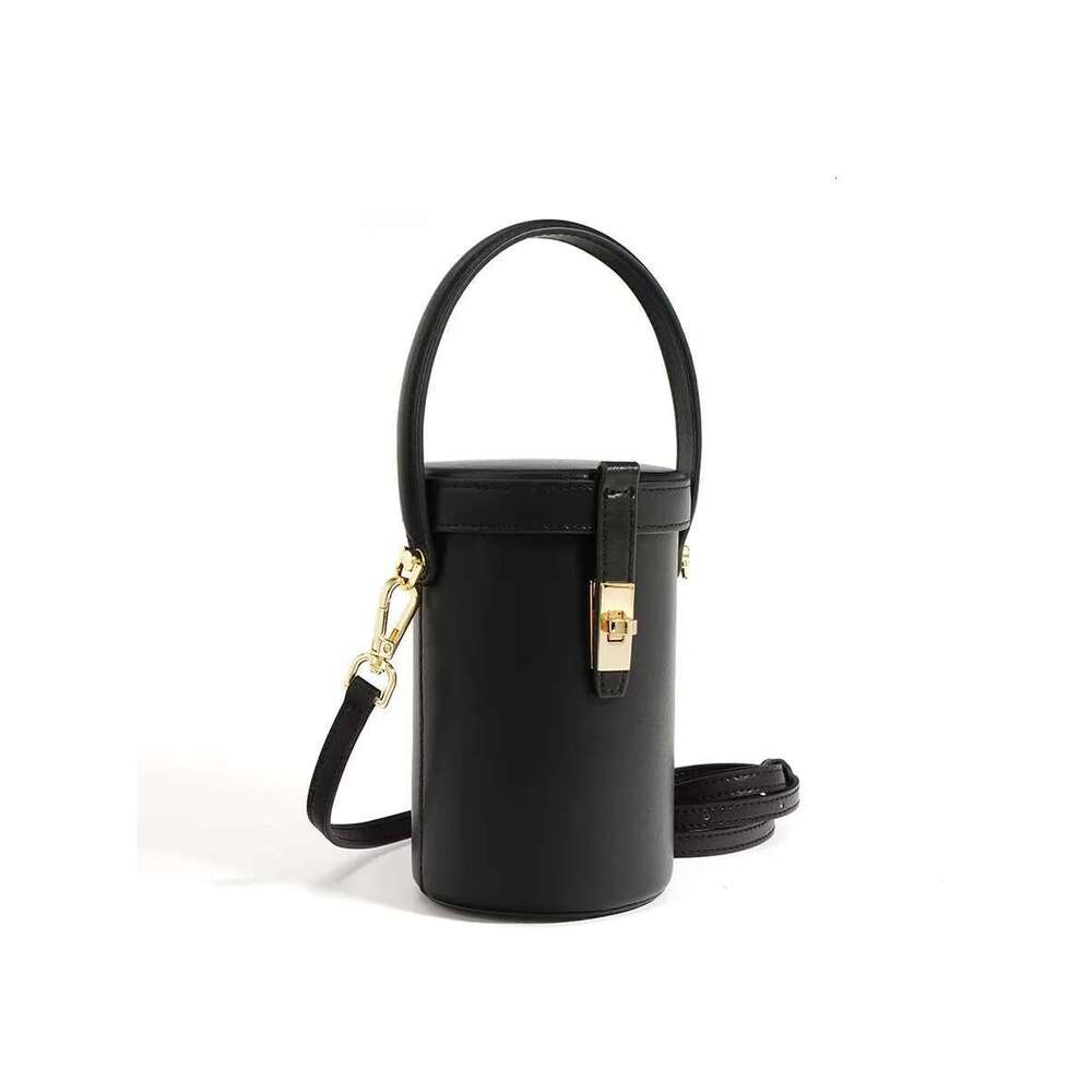 Women's Bag Round Leisure Bucket Leather Commuting Solid Color Design Fashionable One Shoulder Crossbody Handbag Designer's bag Designer