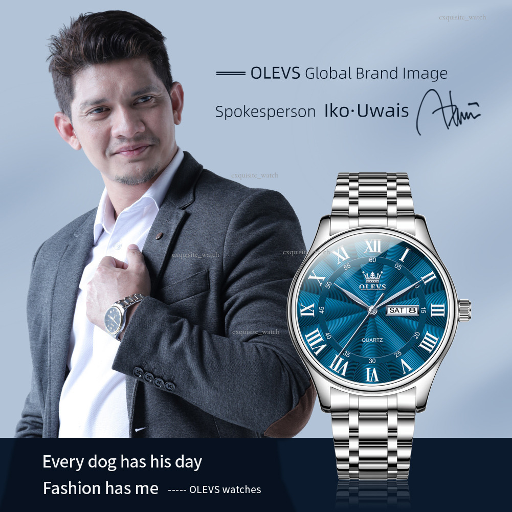 OLEVS Brand Designer Men's Watch All-in-one Dropshipping Cross-border Best-selling Waterproof Double Calendar Luxury Men's Watch