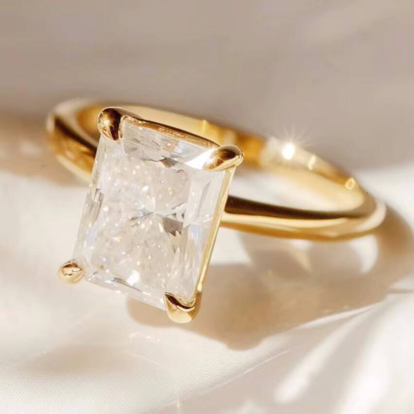 Wholesale IGI Certified HPHT CVD VVS Lab Grown Radiant Cut Diamond 3CT 5CT 14K 18K Solid Gold Jewelry Engagement Ring Women