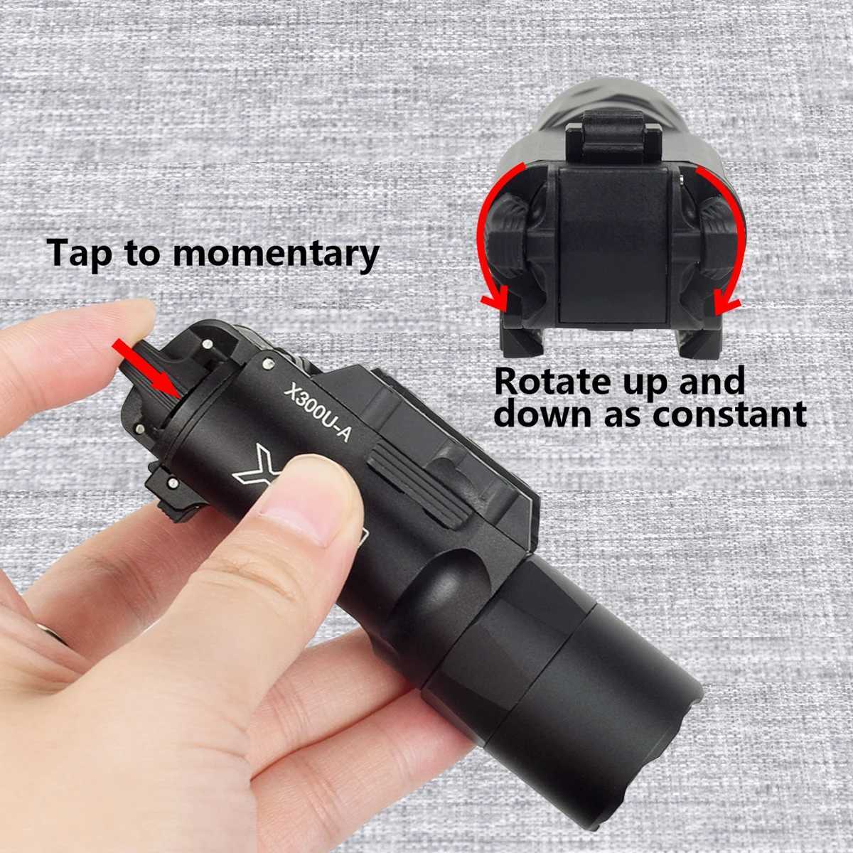 SureFire Tactical X300 X300U Ultra X300V XH35 Metal Pistol Gun Flash LED Light Suitable for 20mm Rail Airgun Weapon Hunting Flashlight Z250422