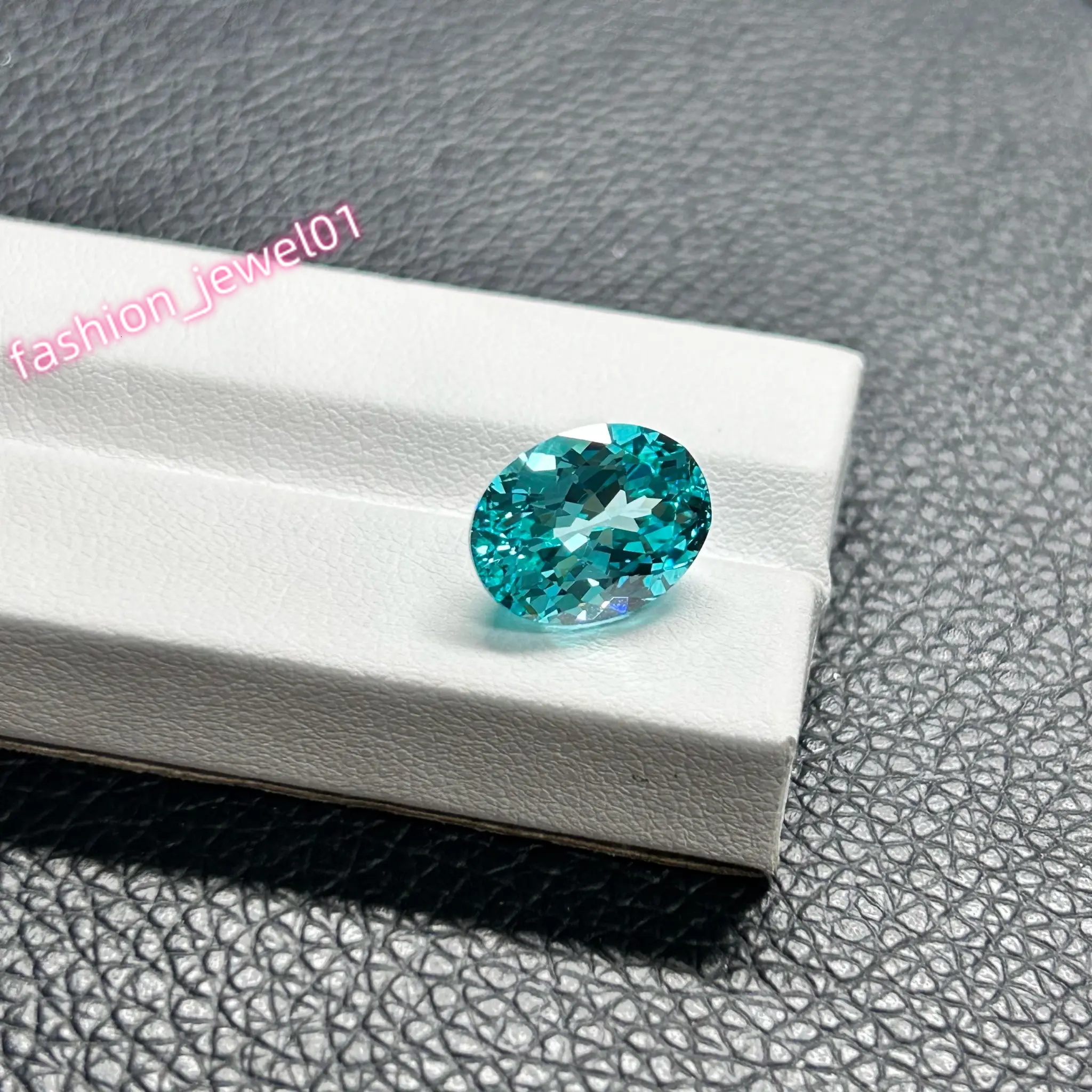 Hot Sale Lab Created Paraiba Diamond Oval Cut 5x7mm Loose Gemstones for Jewelry