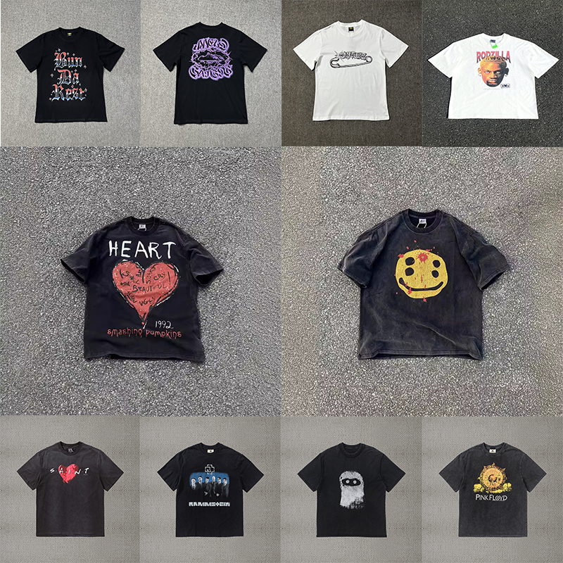 Men's T Shirts Vintage Summer Print Red Pure Cotton T-shirt Loose Street Round Neck Short Sleeve Aesthetic Clothes Woman