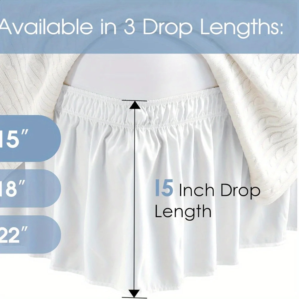 1Pc Breathable Dustproof Bed Skirt With Elastic Band - Contemporary Style Cover For Bedroom 250415