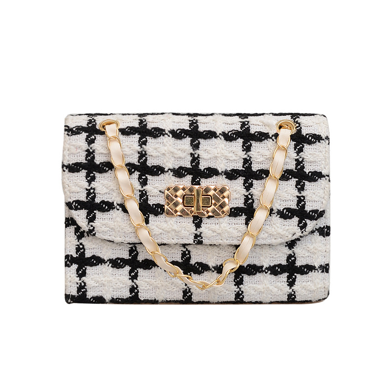Cross-border 2025 new shoulder bag saddle bag women's fashion trend chain bag texture plaid messenger square bag