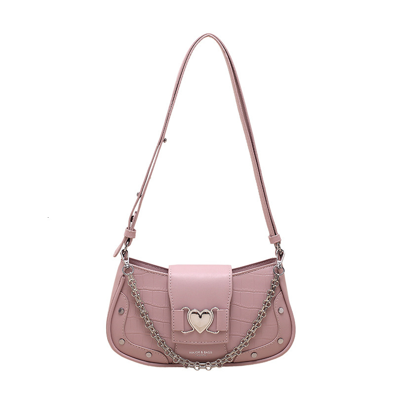 New Minimalist Designer Series Chain Armpit 2025 Free Shipping High-end Women's Stone Patterned Small Square Bag One Shoulder French Bamboo Pole 