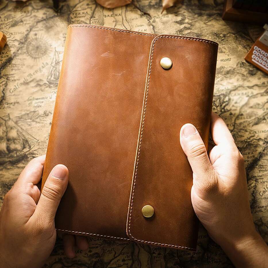 Genuine Leather A5 Size Sketchbook Diary Vintage Cowhide Notepad Creative Unisex Notebook Protection With Inserts