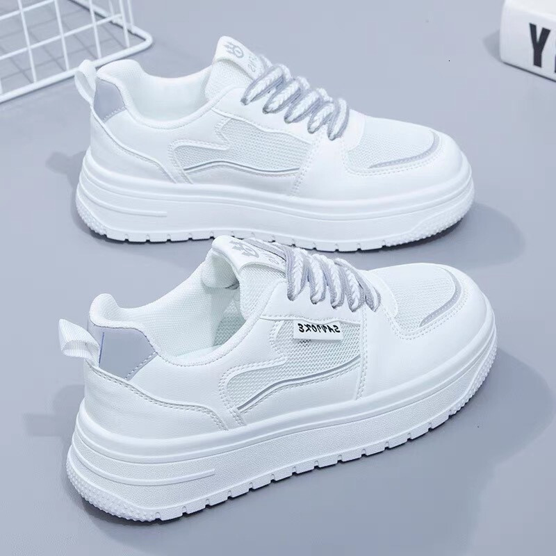 Mesh Breathable White For Women Summer New Versatile Super Sponge Cake Casual Thick Soled Sports Board Shoes Ddmysaturn Ddmysaturn