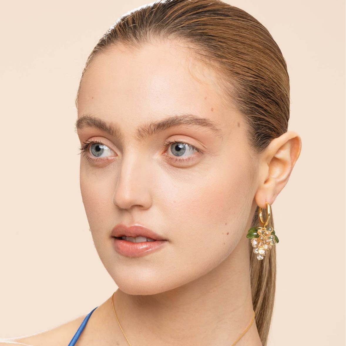 Vintage Crystal Beads Colorful Grape Earrings for Women Fashion Hoop Dangle Earring With gold plated Jewelry Wholesale