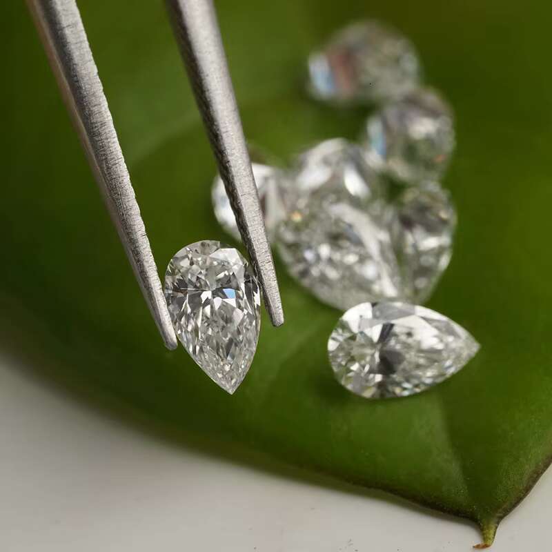 Fancy Shape Lab Grown Diamond DEF VS VVS Pear Shape Lab Made Diamond for Ring Jewelry