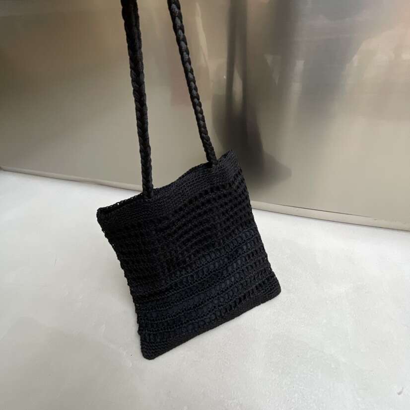 Ins Style Resort Beach Bag Leisure Cotton Rope Hollow Out Summer Versatile Forest Handmade Woven Beach Vacation Shoulder Bag Trendy KQ