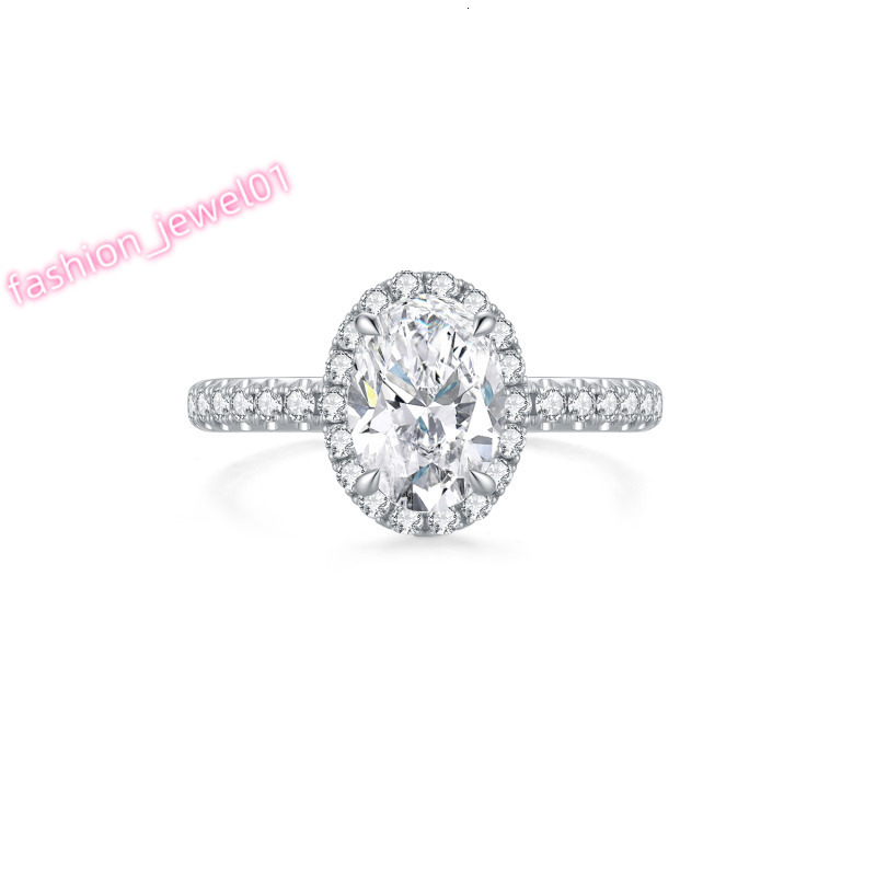 18K White Gold Classic Style Lab Grown Diamond Ring Wedding or Engagement CVD HPHT Oval Diamonds Womens Fine Party Jewelry