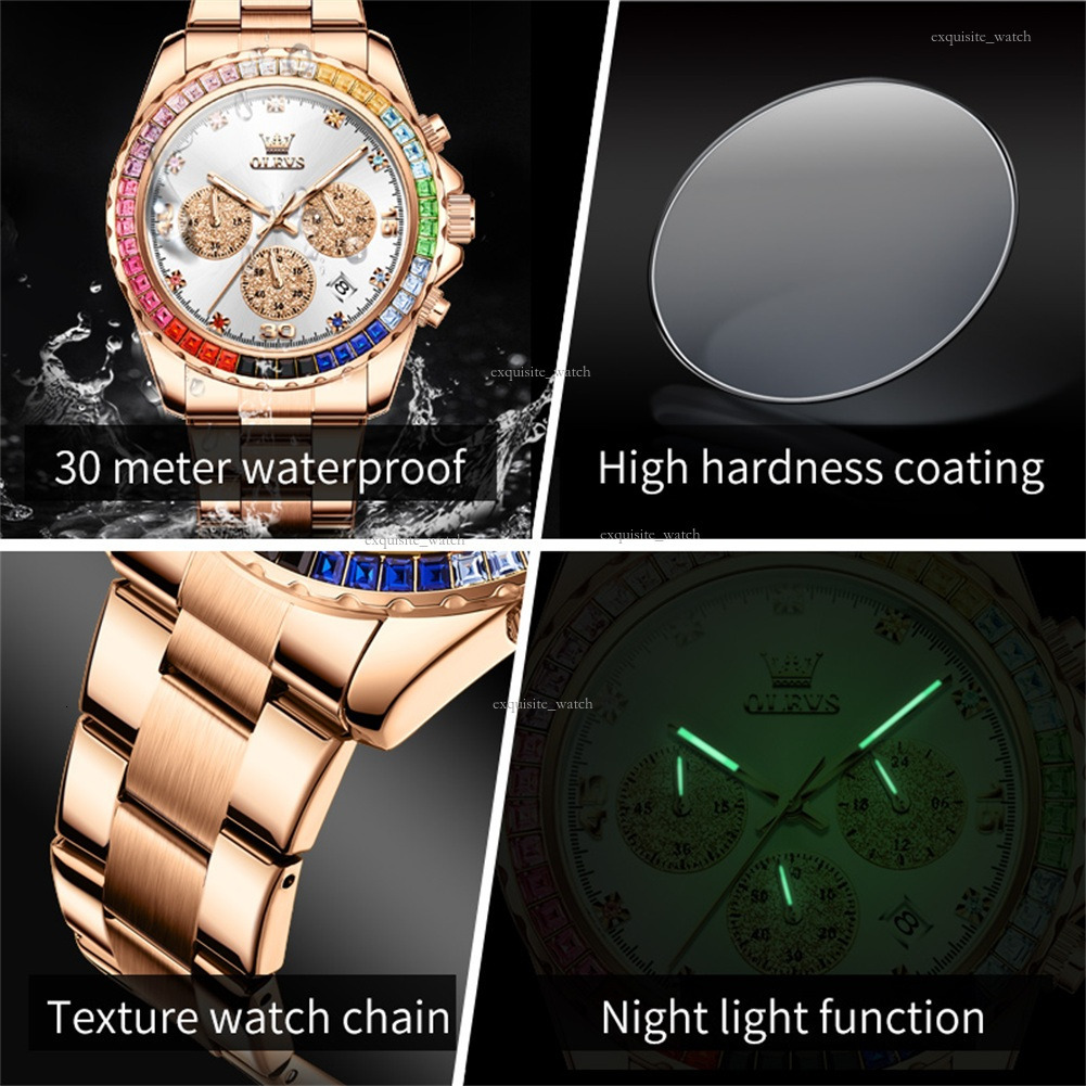 OLEVS Brand Designer Men's Rainbow Di Men's Watch Multi-functional Quartz Luminous Waterproof Men's Watch Luxury Watch Free Delivery An