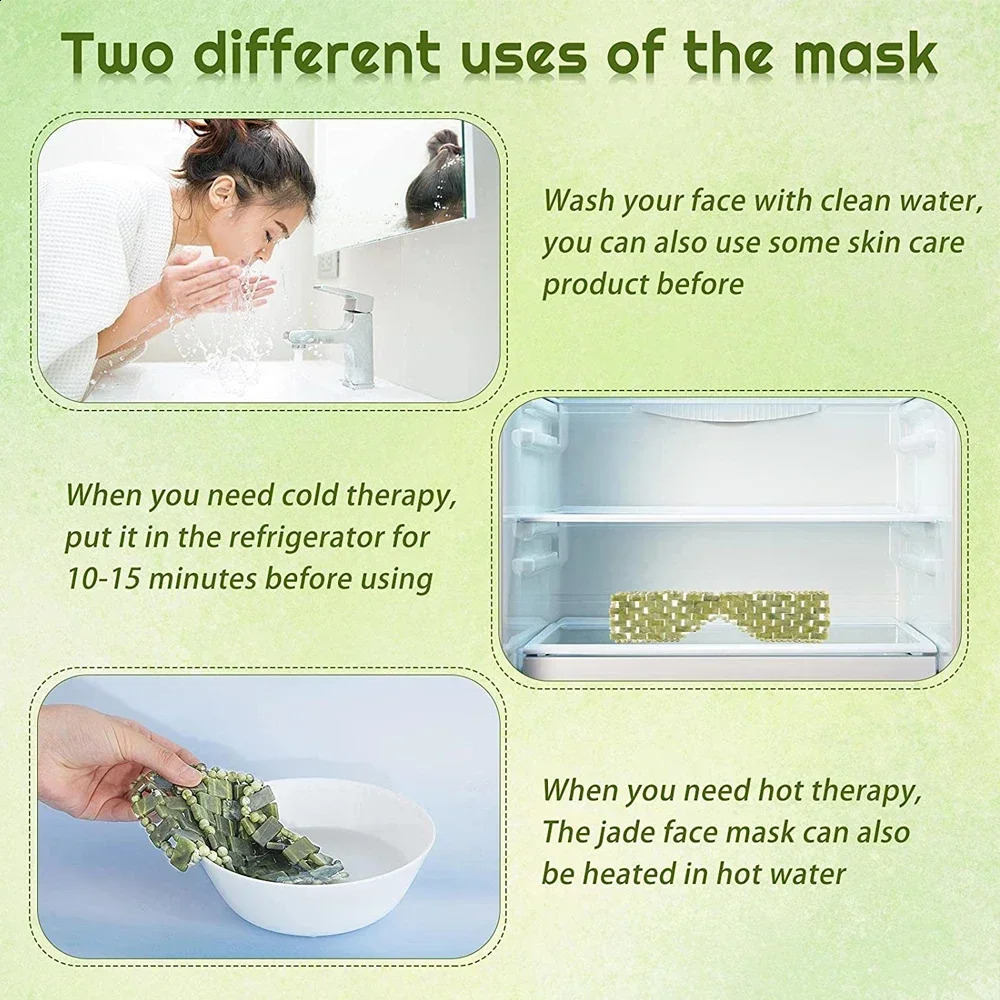 Cooling Jade Eye Mask Massager Natural Jade Eye Mask Eye for Eye Relax Sleep Massager Mask Tools Mask Care Stone Face Sleep 250418
