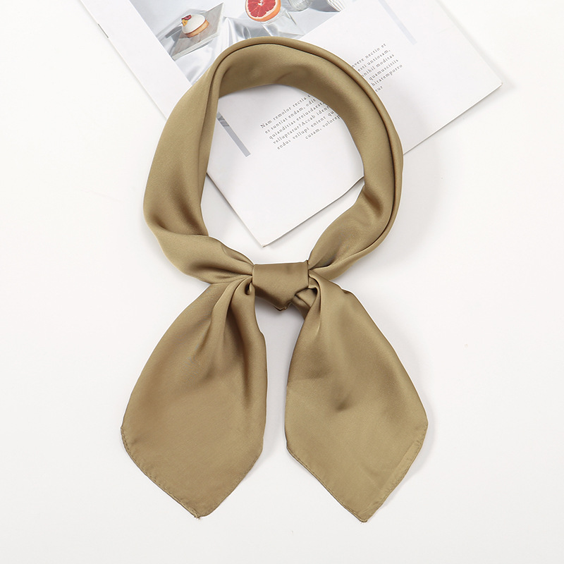 K492 Summer thin scarf pure color elegant small square scarf 70 square scarf solid color silk scarf satin square scarf