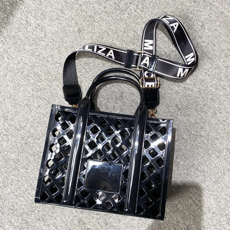 Fashion Box Jelly Bags For Women Designer Handbags Purses 2025 New In PVC Letters Hollow Top Handle Small Candy Shoulder Designer's bag