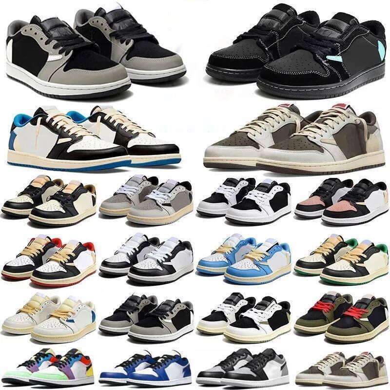 Designer Low Basketball Shoes Men Women Fashion UNC Pine Green Pairs University Blue Grey Red Yellow Banned Bred Black Toe Court Purple Sneakers 36-47