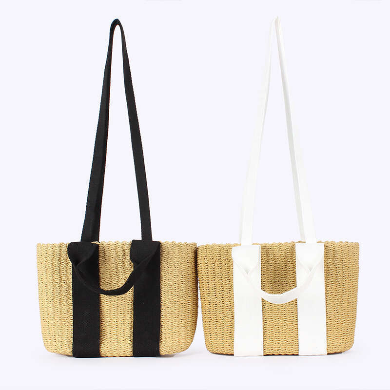 Ins Style Resort Beach Bag Japanese Minimalist Style Popular Instagram Dual Use Paper Rope Hand Woven Commuting Beach Vacation Bag KQ
