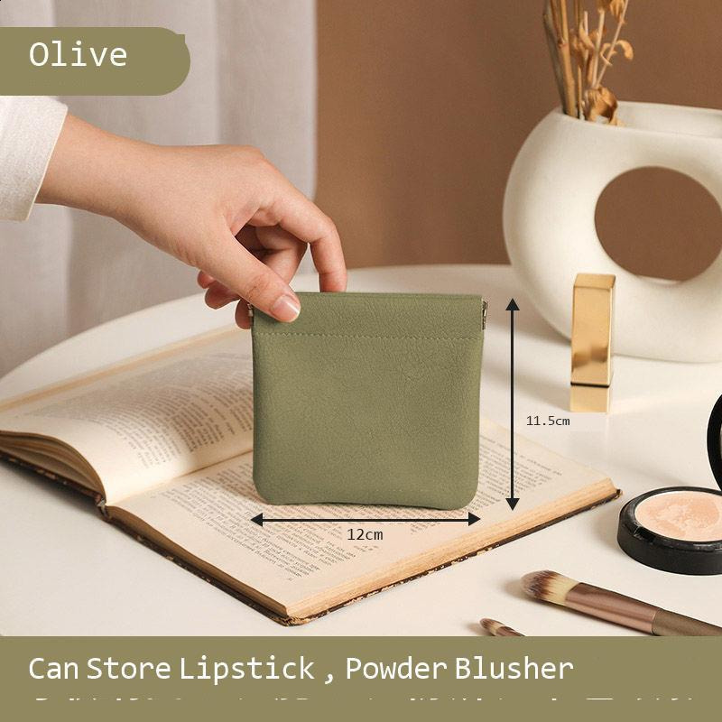 Simple Lipstick Makeup Storage Bag Women Fashion Portable Mini Key Jewelry Cosmetic Organizer Pouch Handbag Pu Small Bags Gift R250423