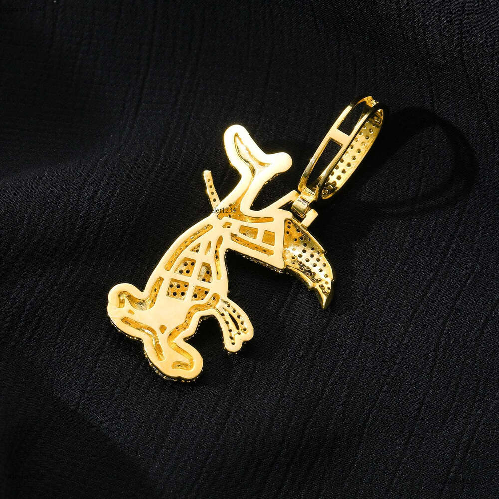 Luxury designer Cartoon Woodpecker Pendant Ice out VVS Moissanstone Hip Hop Men Women's necklace with free shipping